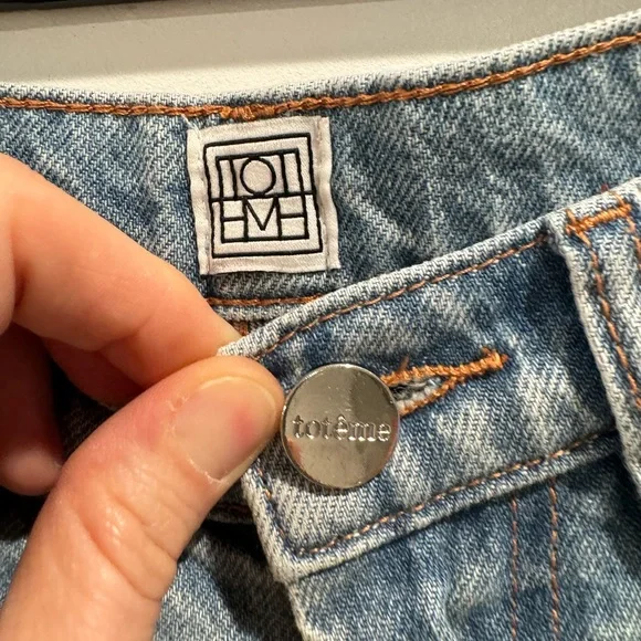 Toteme light blue twisted seam straight jeans - Picture 5 of 8